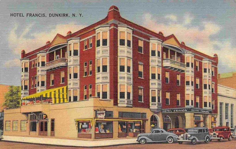 Hotel Francis Dunkirk New York linen postcard