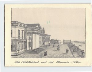 Postcard Die Bibliotheck und das Obermain-Thor, Frankfurt, Germany