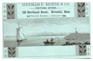 Vintage 1890's Victorian Trade Card Herman F. Morse & Co Haverhill Massachusetts