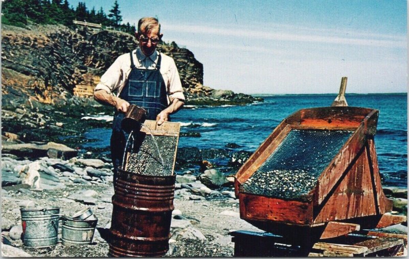 Man Cradling for Gold Ovens Natural Park NS Nova Scotia Postcard F77