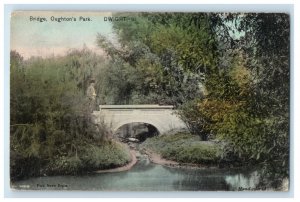 1911 Oughton's Park Bridge Dwight Illinois IL Posted Antique Postcard