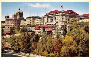 House of Parliaent and adjoing the Bellevue Palace Hotel Switzerland 1956 