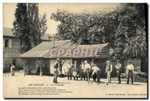 Old Postcard Petanque balls TOP pointer