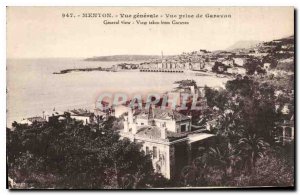 Old Postcard General view Menton Garavan shooting