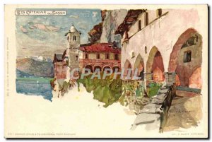 Old Postcard Italy Illustrator St. Caterina del Sasso