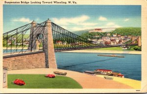 West Virginia Wheeling Suspension Bridge 1958