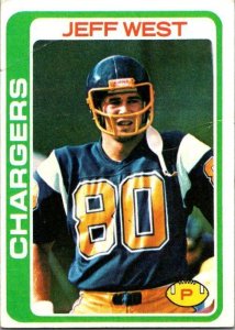 1978 Topps Football Card Jeff West San Diego Chargers sk7148