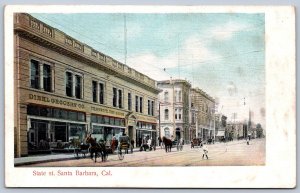 K31/ Santa Barbara California Postcard c1910 State Street Diehl Stores 172