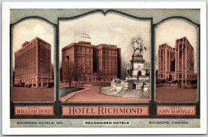 Distinguished Hotels Richmond Virginia VA John Marshall Hotel Richmond Postcard