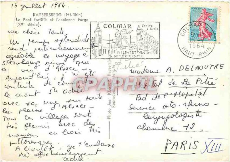 Modern Postcard Kaysersberg Ht Rhin fortif�e Bridge and the old Forge