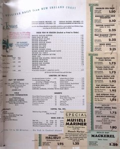 1950s DAVY JONES SEA FOOD NEW YORK CITY RESTAURANT MENU 6th AVE RADIO CITY W66