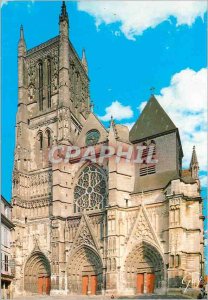 Modern Postcard Meaux (Seine et Marne) La Cathedrale Saint Etienne (West Faca...