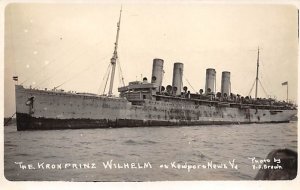 SS Kronprinz Wilhelm Real Photo Norddeutscher Lloyd Ship 