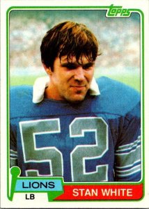 1981 Topps Football Card Stan White Detroit Lions sk10329
