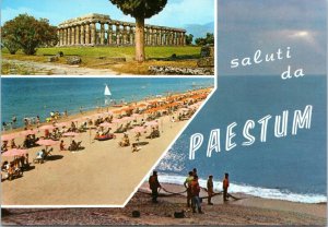 postcard Italy - Saluti da Paestum - multivew