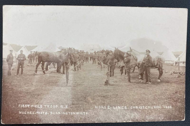 Mint RPPC Real Picture Postcard Horse E Lines Christchurch New Zealand 1908