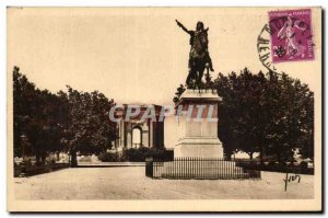 Old Postcard Montpellier Gardens of Peyrou Statue of Louis XIV chateau d & # ...
