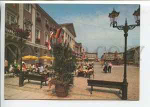 442021 Germany Karlsruhe market Square tram street advertising Old postcard