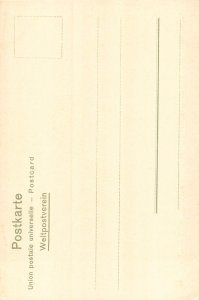 L057 Germany Guard Hunter with war dog litho vintage postcard