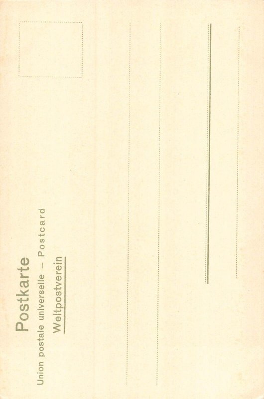 L057 Germany Guard Hunter with war dog litho vintage postcard