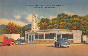 Missoula Montana Frontier Drive In Restaurant Vintage Postcard AA15714