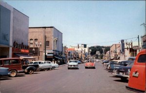 Pendleton Oregon OR Street Scene Classic 1960s Cars Van Truck Postcard