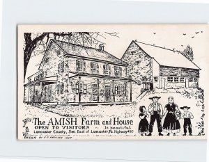 Postcard The Amish Farm and House, Lancaster, Pennsylvania