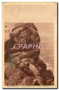 Old Postcard Island Brehat Curious Rock called La Chaise Renan