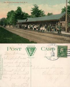 SACANDAGA PARK N.Y. RAILWAY STATION 1912 ANTIQUE POSTCARD RAILROAD DEPOT