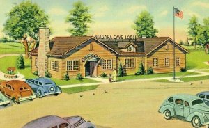 Postcard Early View of Entrance Lodge ,Niagara Cave in IA-MN.    aa2