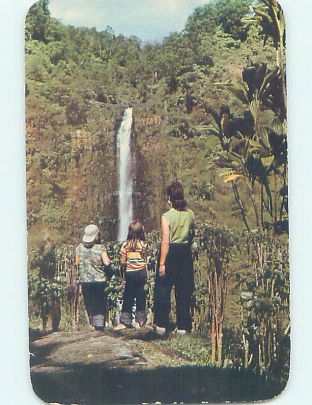 Chrome WATERFALL SCENE Akaka Falls - Near Laupahoehoe & Hilo & Honokaa HI AG3980