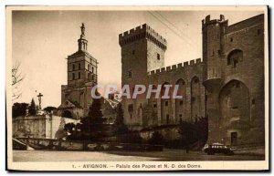 Old Postcard Avignon Popes' Palace and ND des Doms