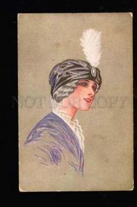 3048611 ART NOUVEAU Female Head BELLE Hat FASHION Vintage PC