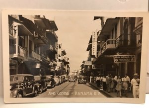 Vintage 1940s Panama RPPC Ave Central Street View Cars Store Signs Postcard