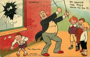Comic Humor PA Teaches Diabold Game Tom Browne 1909 Postcard Davidson 9520