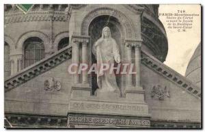 Old Postcard Paris Montmartre Statue of Christ