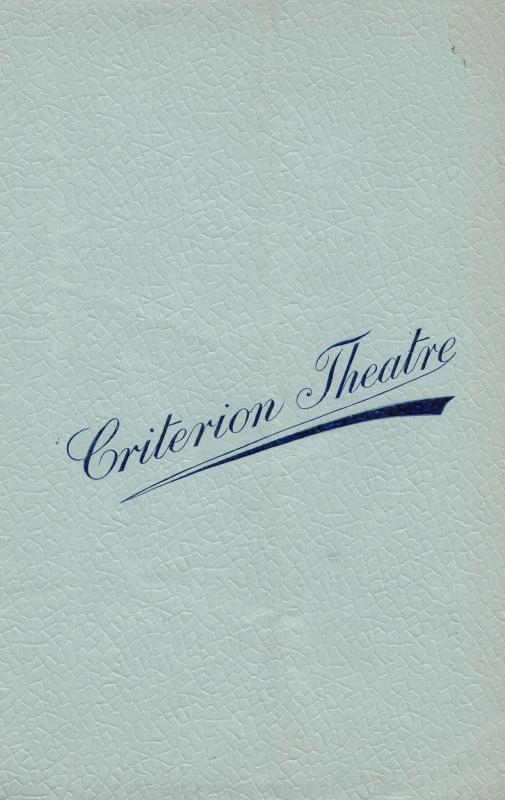 A Clean Slate RC Carton Brandon Thomas Comedy Criterion London Theatre Programme