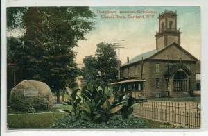 Daughters American Revolution Rock Streetcar Cortland New York 1910c postcard