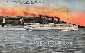 Steamship Yale Passing Mile Rock Lighthouse - San Francisco, California CA  