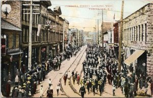 Cordova Street Vancouver BC c1908 Admaston & Ross ON Cancel Postcard H6 *as is