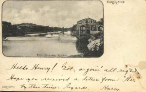 Eau Claire River - Eau Claire WI, Wisconsin - pm 1906 - UDB