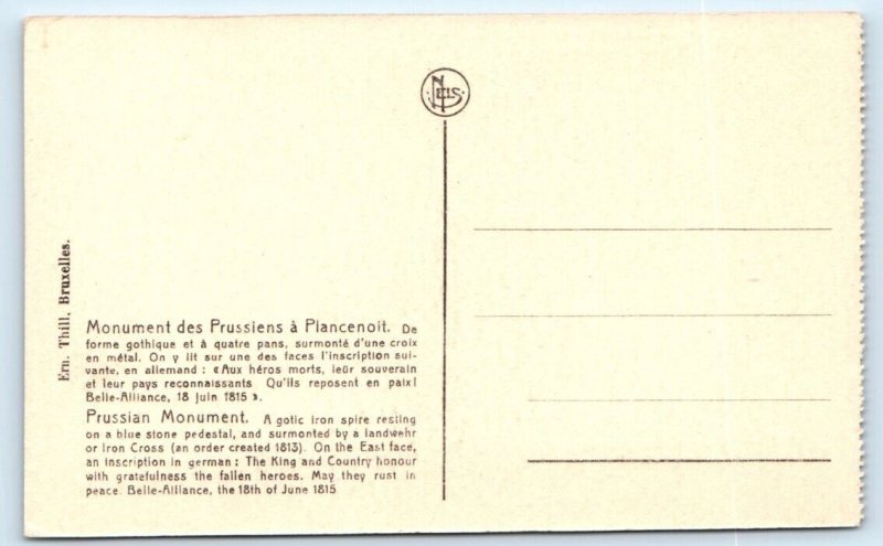 Waterloo - Prussian Monument at Plancenoit - BELGIUM Postcard