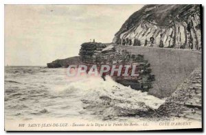 Old Postcard Saint Jean de Luz Descent of Digue St. Barbara Pointe