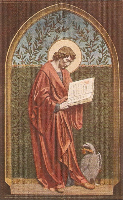 G.Busch. S. Johannes Evng. Fine painting, vintage German Religious postcard