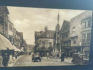 Postcard Early Street View of Winchester, High Street & City Cross, UK.   U9