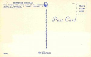 Street Scene Cars Centreville Michigan 1960c postcard