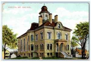 1910 Entrance to The Jail, Augusta Maine ME Antique Posted Postcard