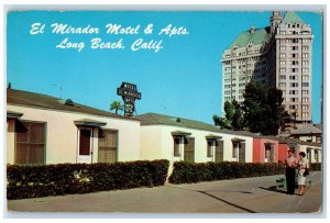 El Mirador Motel And Apartments Advertisement Long Beach California CA Postcard