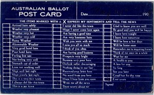 Australian Ballot Post Card Comic Vintage Y15