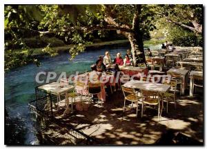 Postcard Modern Fountain Vaucluse The Restaurant Du Jardin Ptrarque